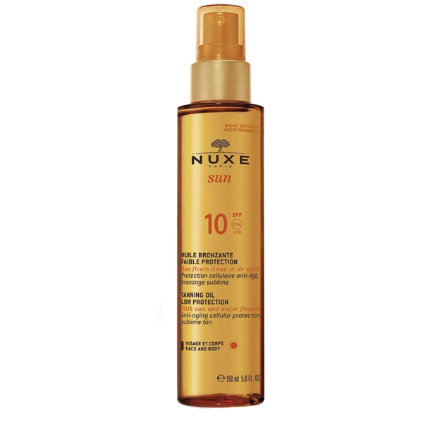 Nuxe SUN Tanning Oil for Face and Body SPF 10 150 ml