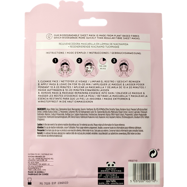 Oh K! Niacinamide Sheet Mask (Kuva 2 tuotteesta 2)