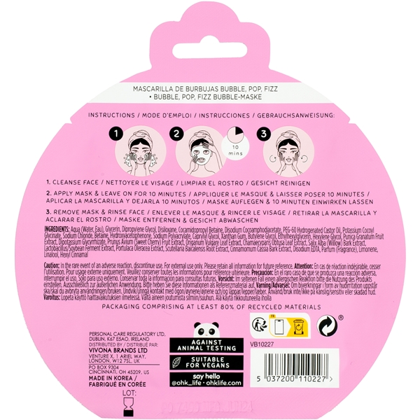 Oh K! Bubble, Pop, Fizz Bubble Mask (Kuva 2 tuotteesta 3)