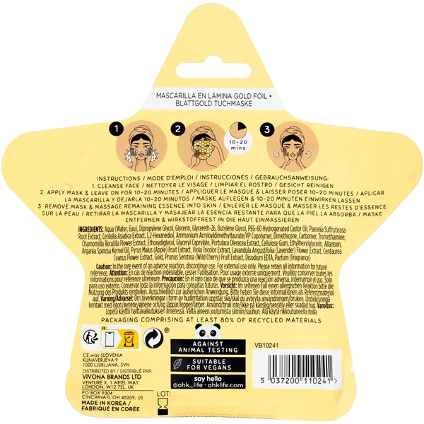 Oh K! Let it Shine Gold Mask (Kuva 2 tuotteesta 3)