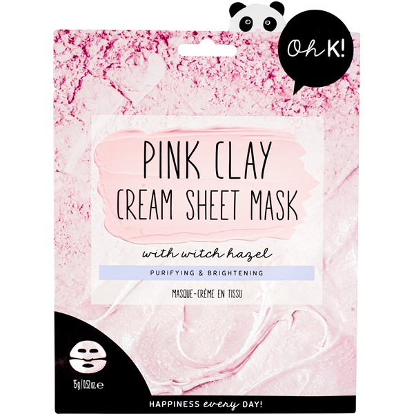 Oh K! Pink Clay Cream Sheet Mask with Witch Hazel (Kuva 1 tuotteesta 6)