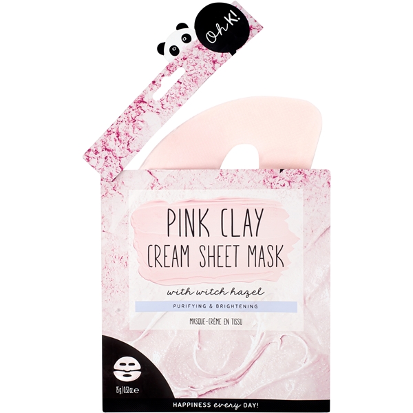 Oh K! Pink Clay Cream Sheet Mask with Witch Hazel (Kuva 3 tuotteesta 6)