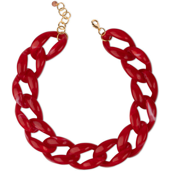 84511-12 Chunky Necklace Red (Kuva 1 tuotteesta 4)