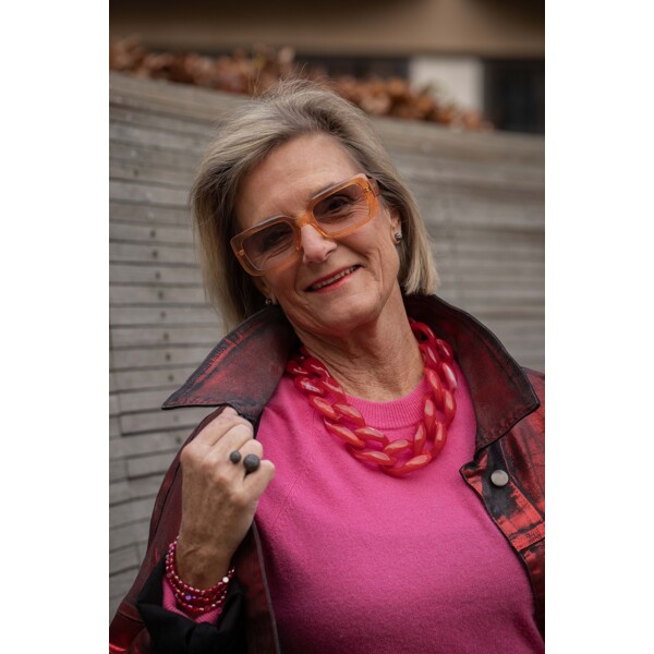 84511-12 Chunky Necklace Red (Kuva 2 tuotteesta 4)