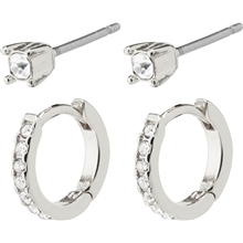 1 set - 63223-6003 MILLE Crystal Hoops & Earstuds Set