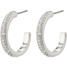 11233-6003 HEAT Crystal Hoop Silver Earrings