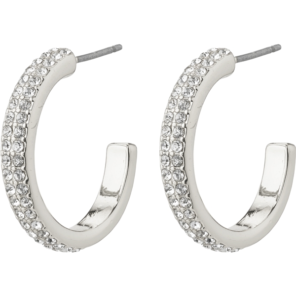 11233-6003 HEAT Crystal Hoop Silver Earrings 1 set, Pilgrim