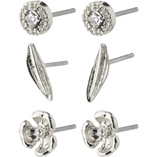 14233-6003 ECHO Earrings Silver 3-In-1 Set 1 set