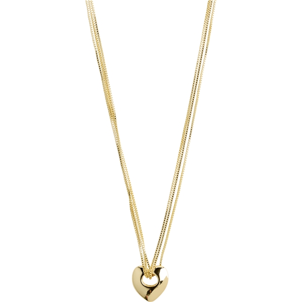 12234-2001 WAVE Heart Necklace Gold Plated, Pilgrim