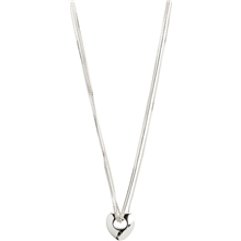 12234-6001 WAVE Heart Necklace Silver Plated
