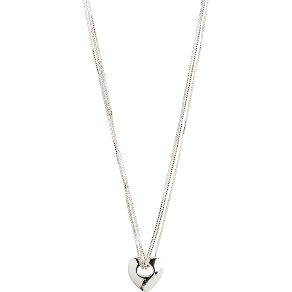 12234-6001 WAVE Heart Necklace Silver Plated, Pilgrim