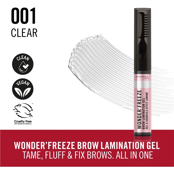 RIMMEL Wonder Freeze - Brow Lamination Gel (Kuva 2 tuotteesta 9)