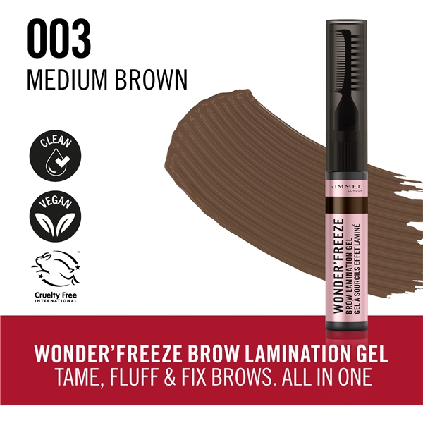 RIMMEL Wonder Freeze - Brow Lamination Gel (Kuva 2 tuotteesta 9)