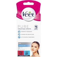 20 kpl/paketti - Veet Face Pure Cold Wax Strips