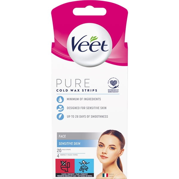 Veet Face Pure Cold Wax Strips - Sensitive Skin