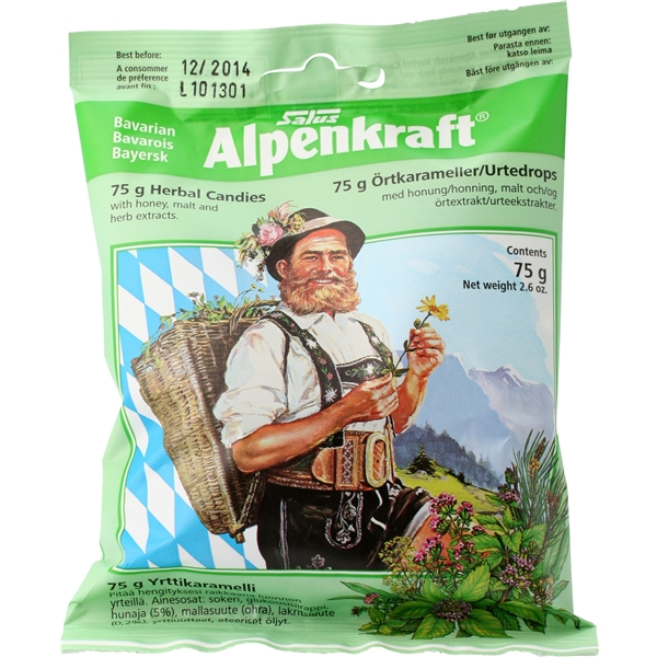 Alpenkraft örtkaramell 75 gr, Salus