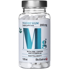 120 tablettia - BioSalma Magnesium 200mg + Zink, Koppar, B6