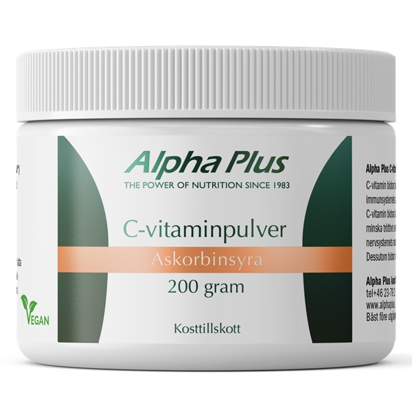 C-vitamin pulver 200 gr, Alpha Plus