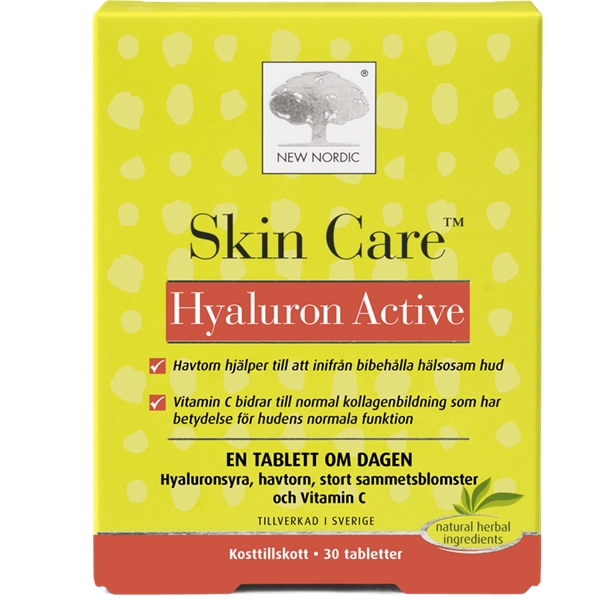 Skin Care Hyaluron Active 30 tablettia, New Nordic