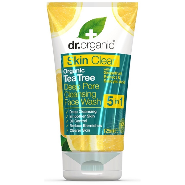 Tea Tree Oil Deep Pore Cleansing Face Wash 125 ml, Dr Organic
