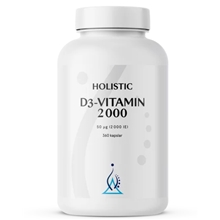 360 kapselia - Holistic D3-vitamin 2000 IE