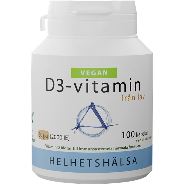 D3-vitamin Vegan 50 mcg 100 kapselia, Helhetshälsa