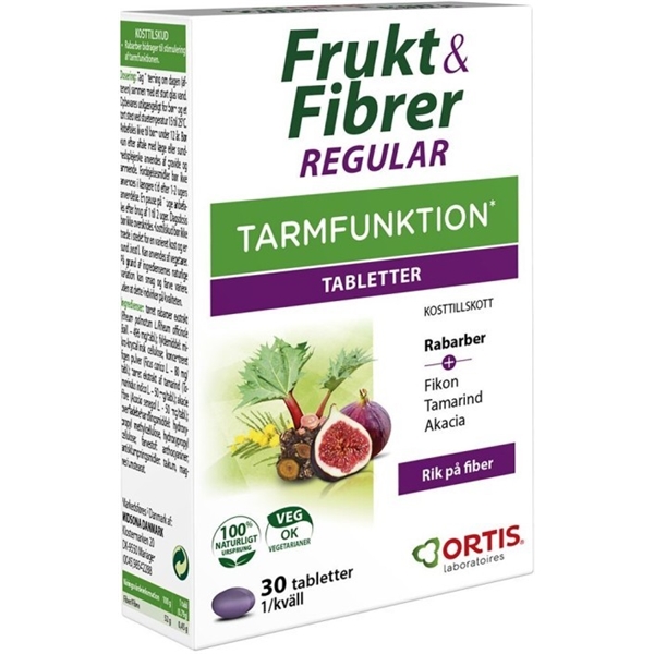 Frukt & Fibrer 30 tablettia, Ortis
