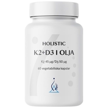 Holistic K2+D3-vitamin i olivolja 60 kapselia