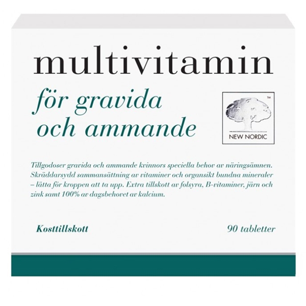 Multivitamin för gravida&ammande 90 tablettia, New Nordic