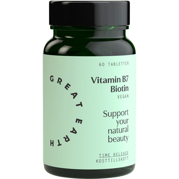 Vitamin B7- Biotin 1000mcg 60 tablettia, Great Earth