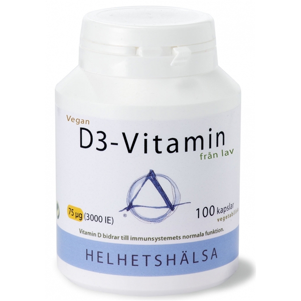 D3-vitamin Vegan 75 mcg 3000IE 100 kapselia, Helhetshälsa