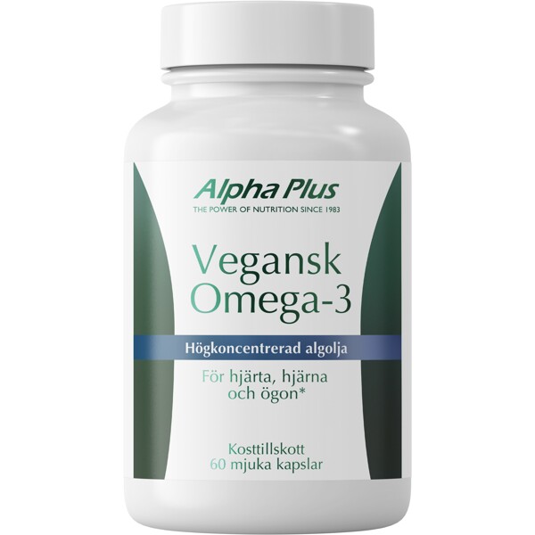 Vegansk Omega 3 60 kapselia, Alpha Plus