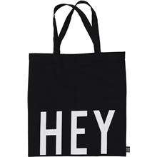 Musta - Design Letters Tote Bag Hey