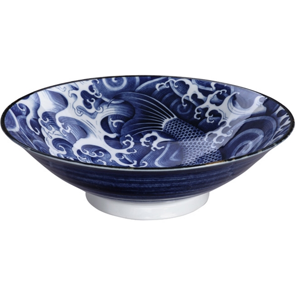 Carp Menbachi Bowl 25.2x7.7cm Blue, Tokyo Design Studio