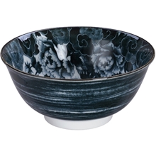 Black - Lion Peony Tayo Bowl 15x7cm