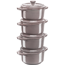 Ancient grey - Staub Mini Cocotte/patasetti 10 cm 4-pack