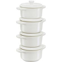 Ivory white - Staub Mini Cocotte/patasetti 10 cm 4-pack