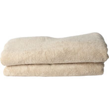 Beige - Puuvillapyyhe 76 x 152 cm