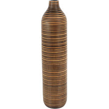 45 cm - Raidallinen puuvaasi tummilla raidoilla