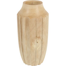 24 cm - Puinen vaasi, Urahiottu puu, luonnollinen