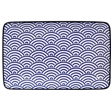 Nippon Blue Plate 21x13.5cm Waves