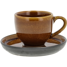 1 set - Svart/Amber - Gastro Espresso aluslautasen kera 7 cl