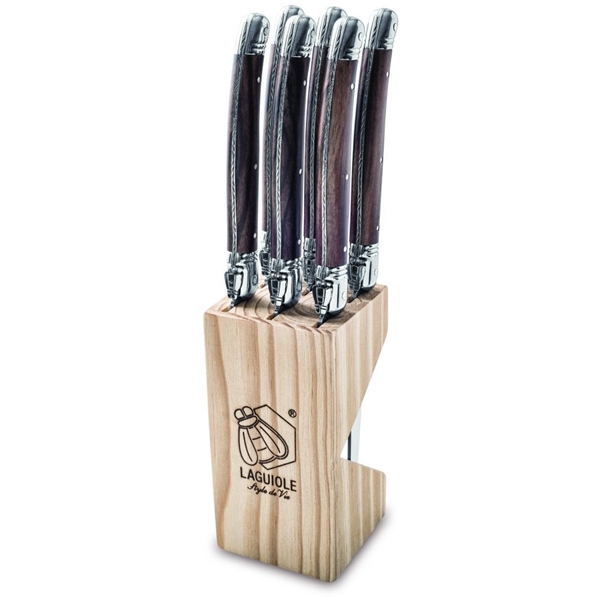 Grilliveitset Laguiole Dark Wood 6-pack 1 set, Laguiole Style de Vie