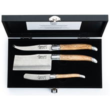 1 set - Juustoveitset Laguiole Oak Wood Stonewash 3-p