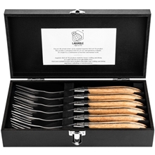 1 set - Grillihaarukat Laguiole Oak Wood Stonewash 6-p