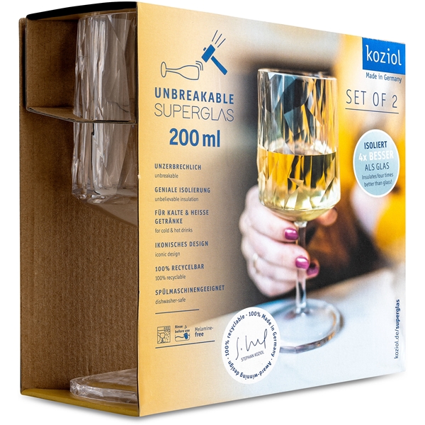 Club No. 9 Valkoviinilasi Muovi 200 ml 2 kpl (Kuva 2 tuotteesta 6)