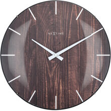 Edge Wood Dome Seinäkello 35 cm Tumman ruskea