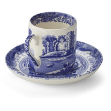 Blue Italian espressokuppi ja lautanen