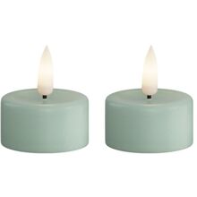 2 kpl/paketti - Sage Green - LED-kynttilä 4 cm