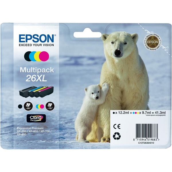 Epson 26XL Black, Cyan, Magenta, Yellow